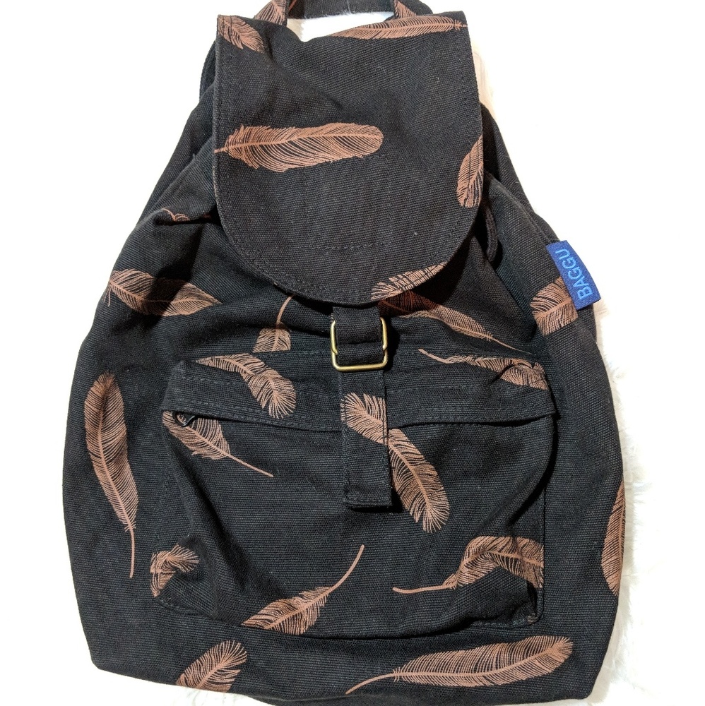 Feather Drawstring Backpack